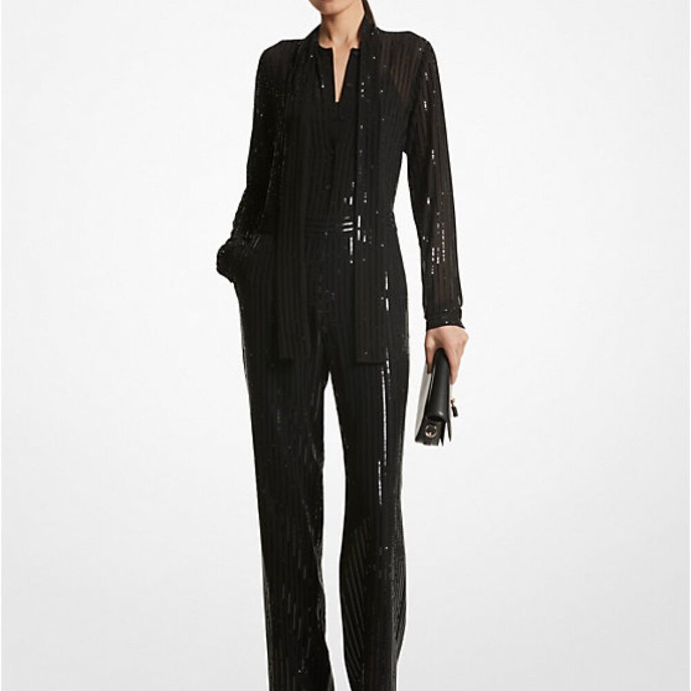 MICHAEL Michael Kors black sequin jumpsuit. Size Small